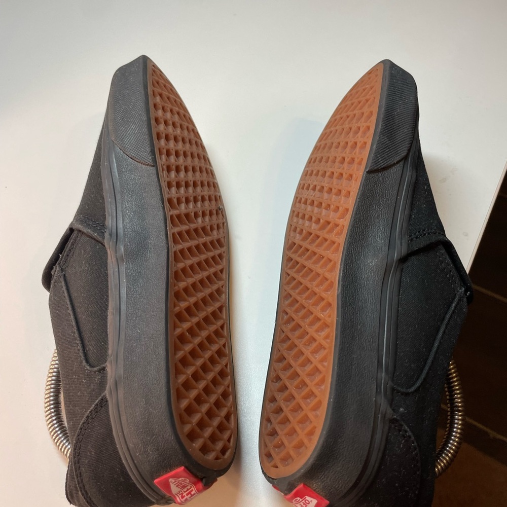 Vans Asher Platform Solid Black Canvas Slip On Sn… - image 5